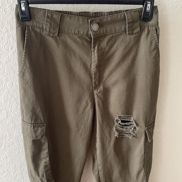 STREETWEAR Society Pants Army Green Pockets holes - Picture 2 of 6